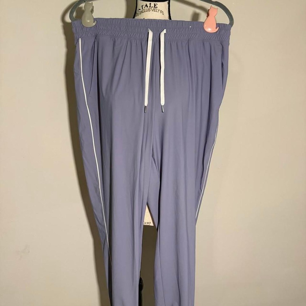 Old Navy SleekTech Go-Dry Lilac Sweatpants White Side Stripe Large Womens y2k